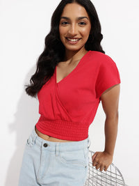 DressBerry Chroma Queen Wrap Style Blouson Crop Top