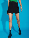 SASSAFRAS Black Front Pleated Skort