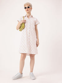 DressBerry Fun Candy Stripes Flap Pocket Shirt Dress