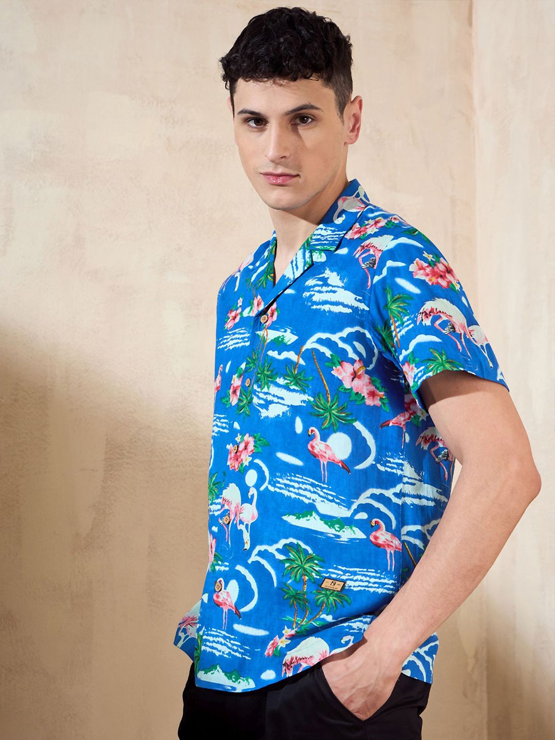 DENNISON Tropical Printed Oversized Casual Shirt