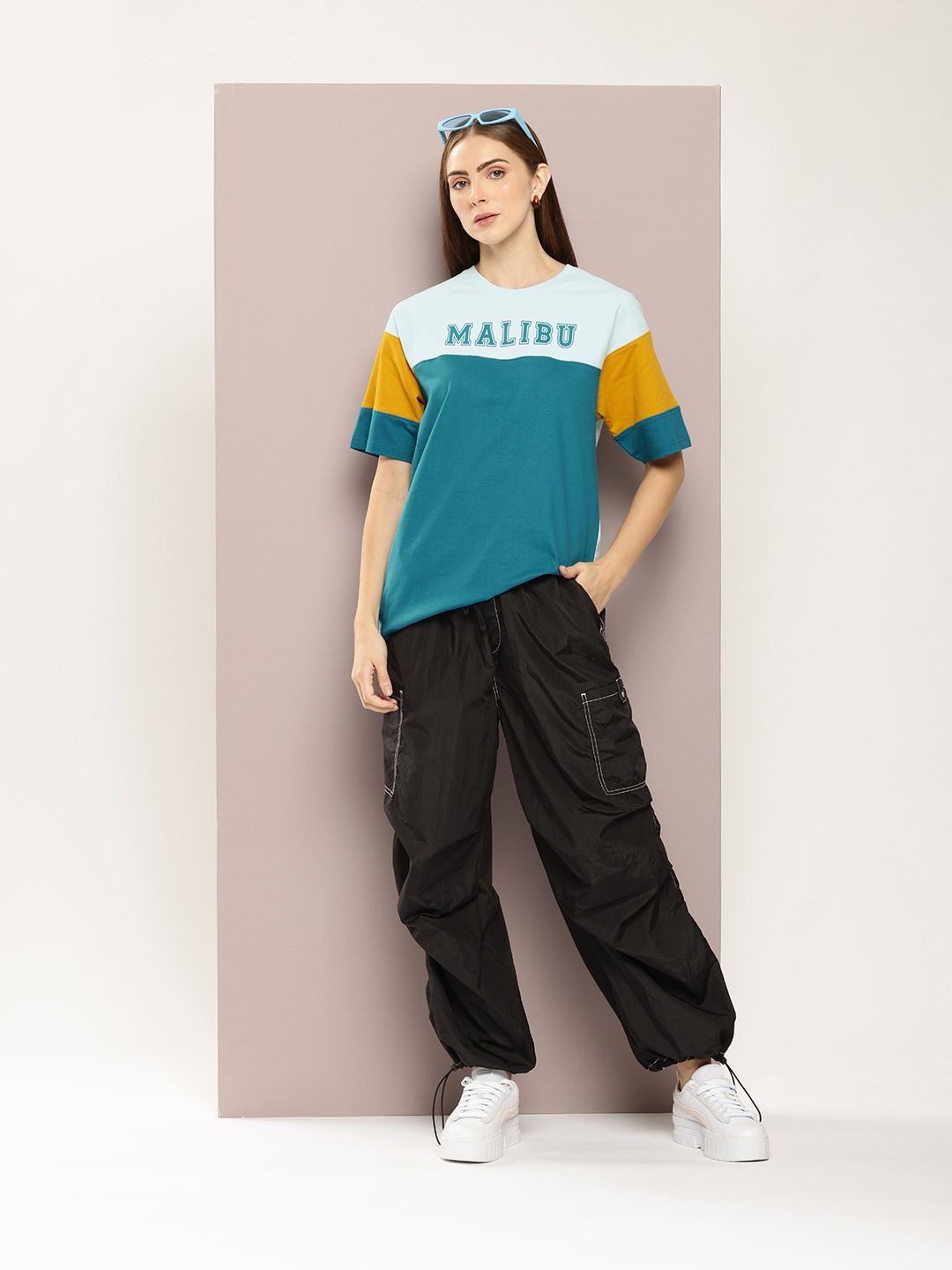 DILLINGER Women Typography Printed Oversized T-shirt