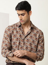 RARE RABBIT Men Tymon Abstract Printed Slim Fit Shirt
