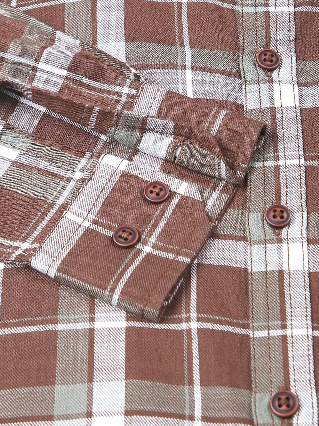 Thomas Scott Slim Fit Tartan Checked Spread Collar Long Sleeves Cotton Casual Shirt