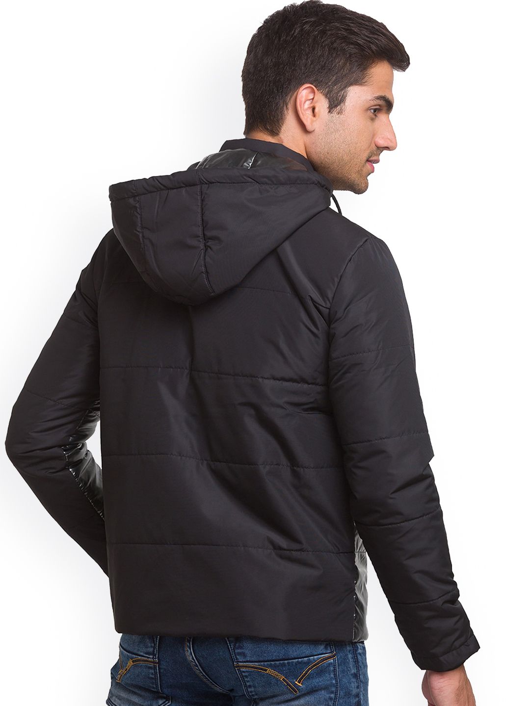 Being Human Men Black Solid Padded Jacket