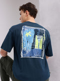HRX by Hrithik Roshan Graphic & Typography Printed Drop-Sleeves Relaxed Fit T-shirt