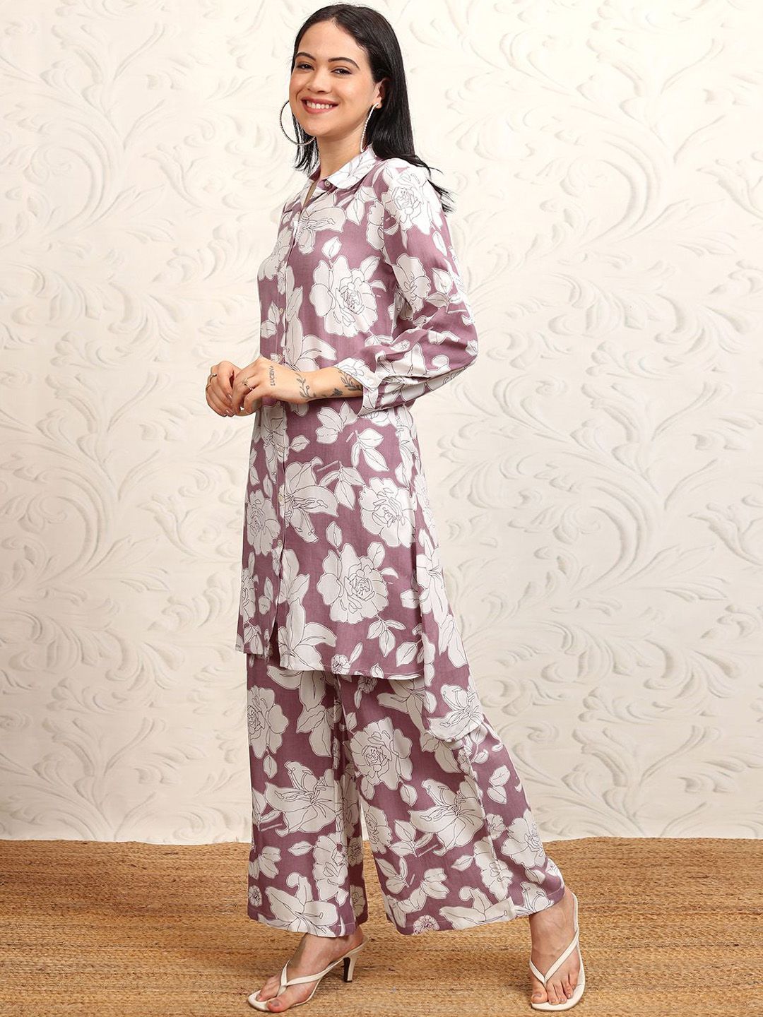 Vishudh Printed Pure Cotton Shirt With Palazzos