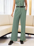 DressBerry Women Sleek Street Pleated Parallel Trousers