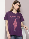 Dillinger Women Embossed Boxy Regular T-shirt