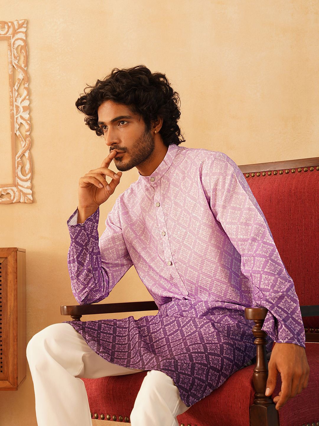 Jompers Ethnic Motifs Printed Straight Kurta with Pyjamas