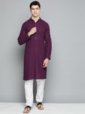 Jompers Men Floral Embroidered Chikankari Pure Cotton Kurta with Churidar