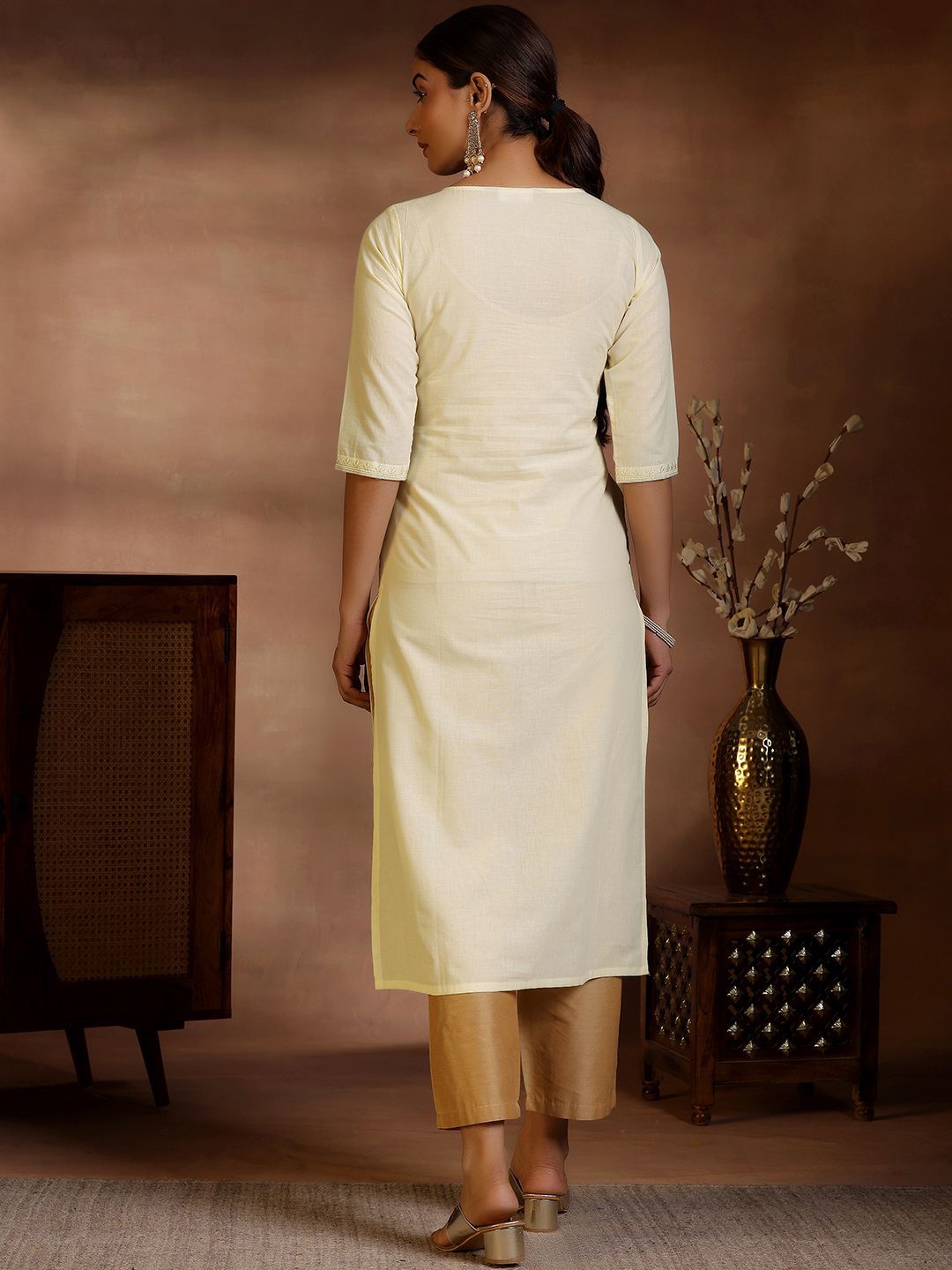 Libas Women Floral Yoke Design Kurta