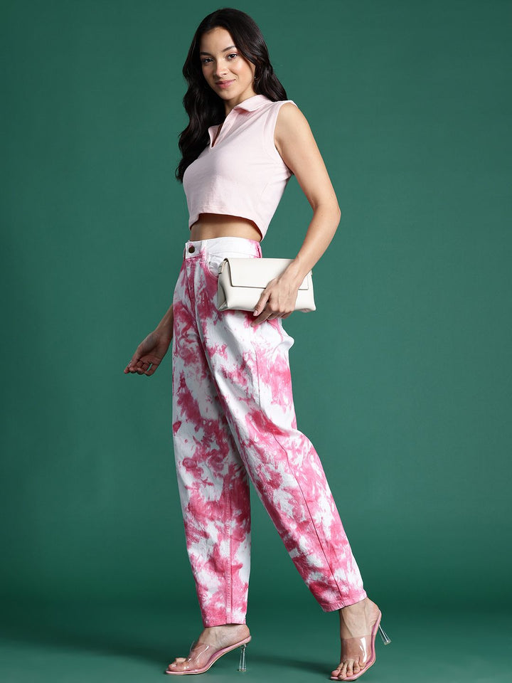 DressBerry Women Tie & Dye Slouchy Fit Stretchable Jeans