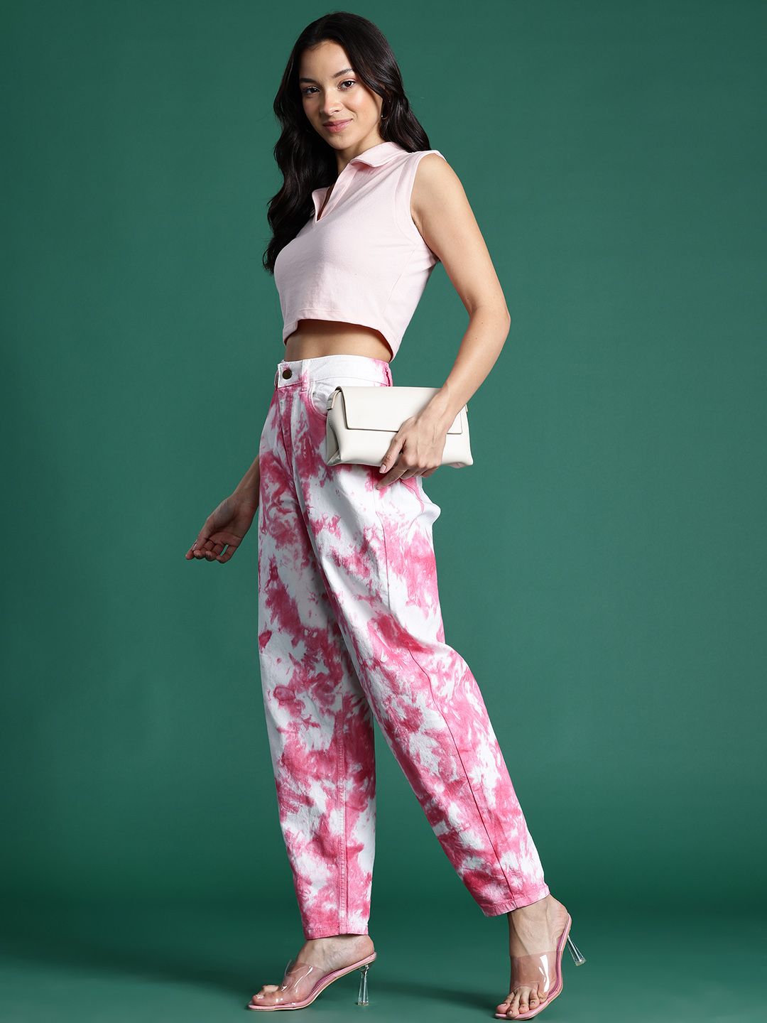 DressBerry Women Tie & Dye Slouchy Fit Stretchable Jeans
