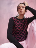 DressBerry Geometric Self Design Pullover