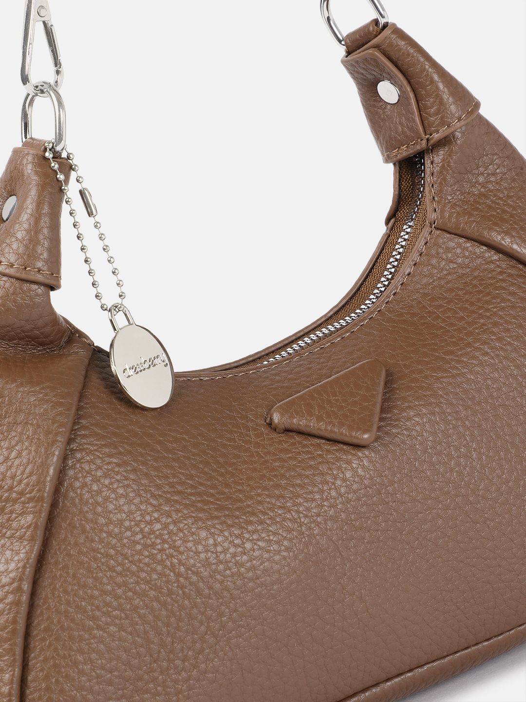 DressBerry Textured Structured Hobo Bag