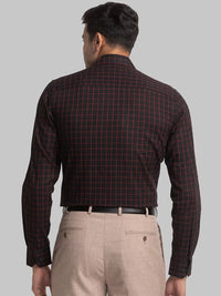 Park Avenue Slim Fit Windowpane Checked Cotton Linen Formal Shirt