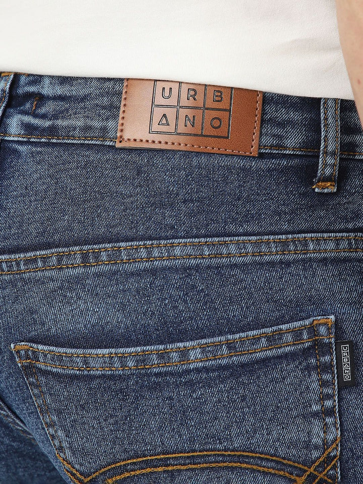 Urbano Fashion Men Bootcut Heavy Fade Clean Look Stretchable Jeans