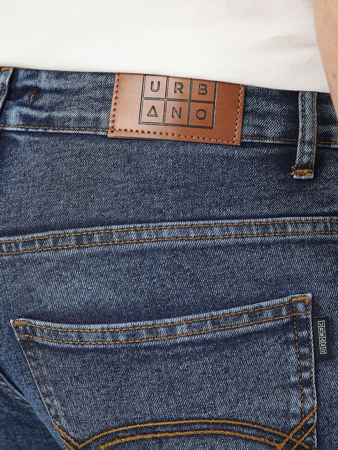 Urbano Fashion Men Bootcut Heavy Fade Clean Look Stretchable Jeans