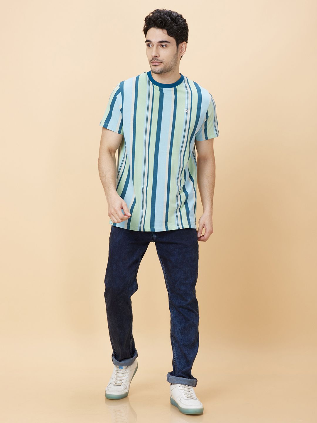 Being Human Men Striped Slim Fit T-shirt