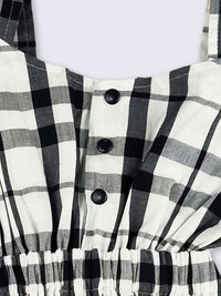 Moms Love Infant Girls Checked Cold-Shoulder Fit & Flare Dress