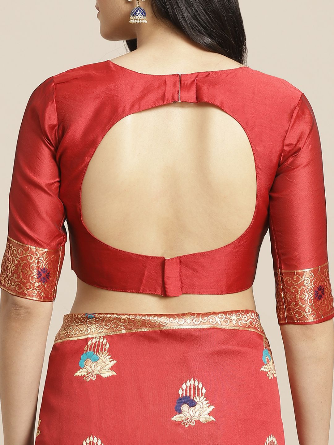 Saree mall Red & Golden Woven Design Banarasi Saree