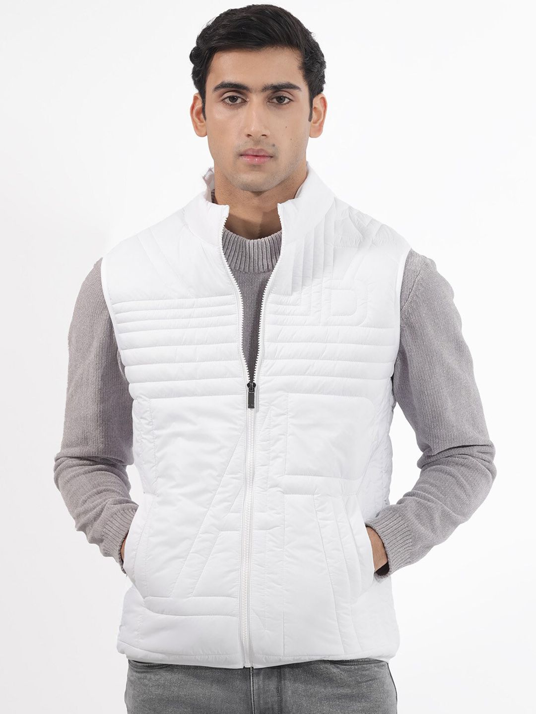 RARE RABBIT Men Queltex Tailored Fit Mock Collar Quilted Jacket