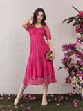 Berrylush Women Floral Ruffled Empire Midi Dress