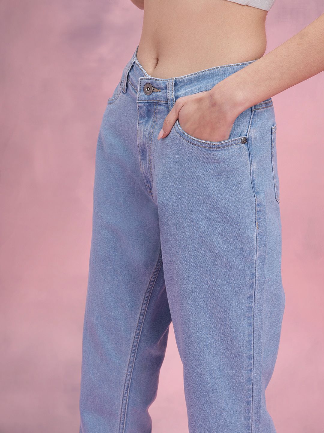 DressBerry Women High-Rise Stretchable Boyfriend Fit Jeans