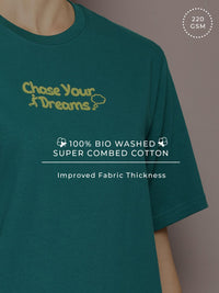 DILLINGER Women Typography Printed Embossed Oversized T-shirt