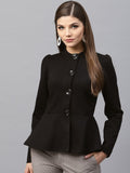 SASSAFRAS Women Black Solid Tailored Jacket
