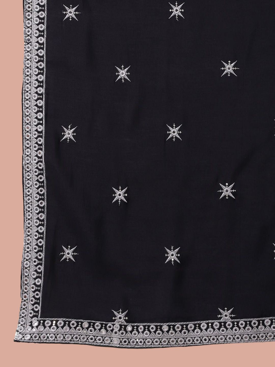 Jompers Embroidered Mandarin Collar Long Sleeves Kurta with Salwar & Dupatta