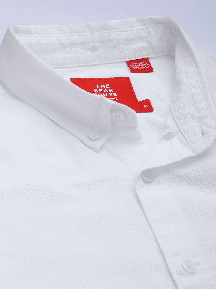 THE BEAR HOUSE Solid Slim Fit Pure Cotton Casual Shirt