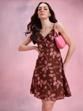 DressBerry Tropical Print A-Line Mini Dress
