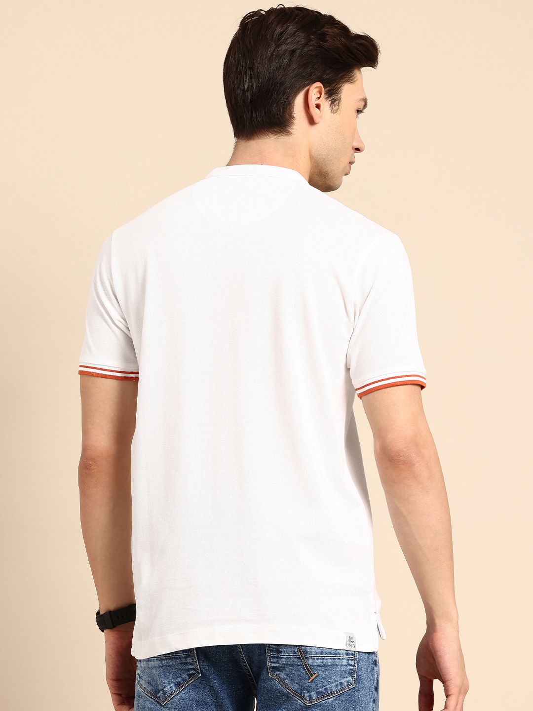 Being Human Henley Neck Pure Cotton T-shirt