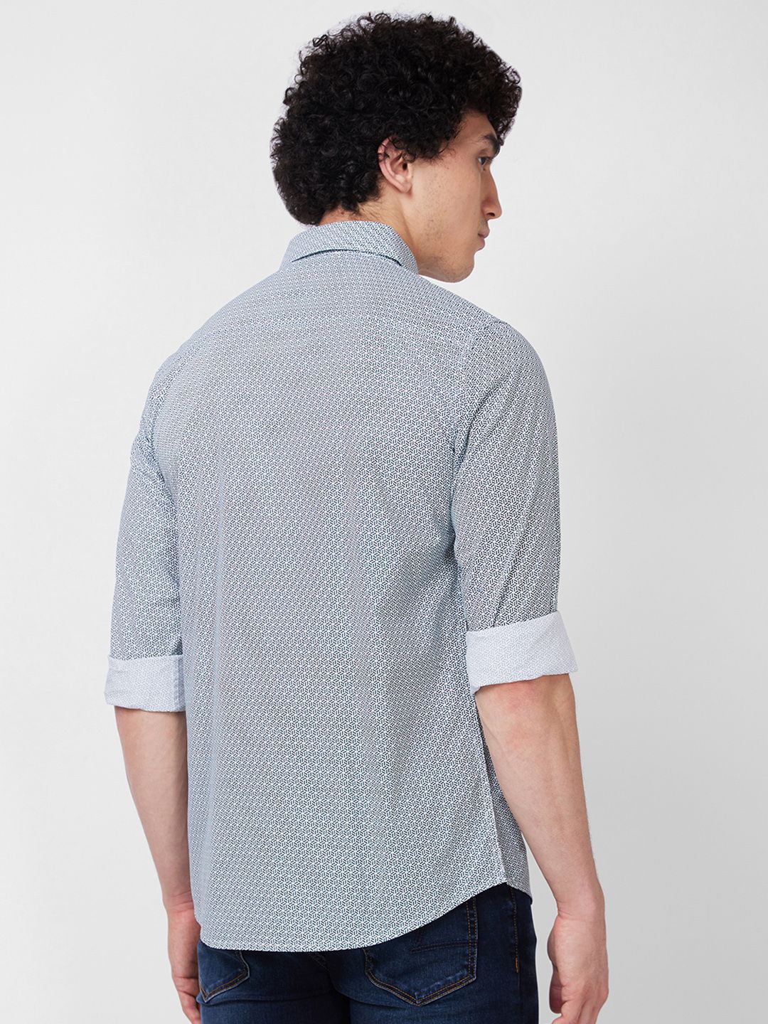 SPYKAR Geometric Printed Cotton Casual Shirt