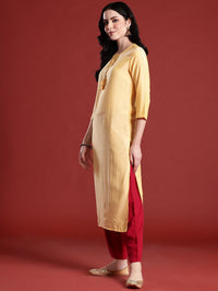 Anouk Tie-Up Neck Striped Kurta