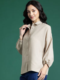 DressBerry Drop Shoulder Sleeve Pure Cotton Shirt