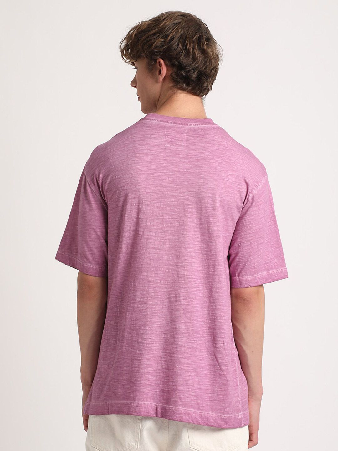 THE BEAR HOUSE Round Neck Drop-Shoulder Pure Cotton T-shirt