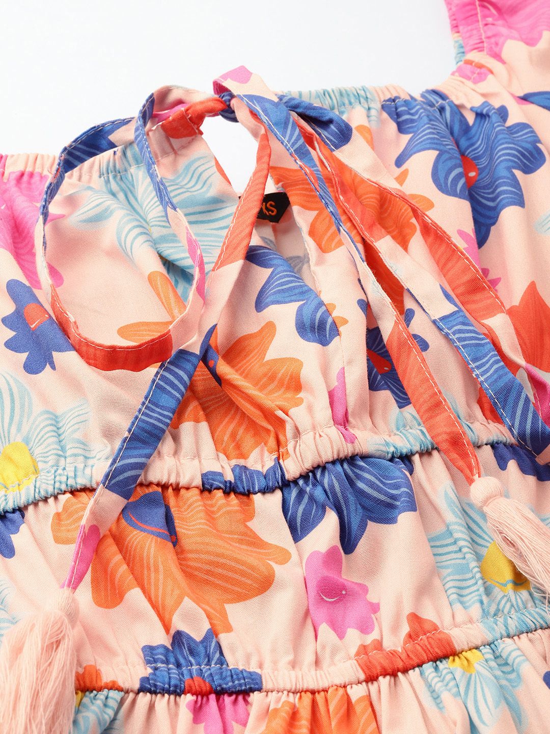 DressBerry Vibrant Play Floral Printed Cinched Waist A-line Mini Dress