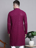 Jompers Floral Embroidered Thread Work Sequinned Kurta