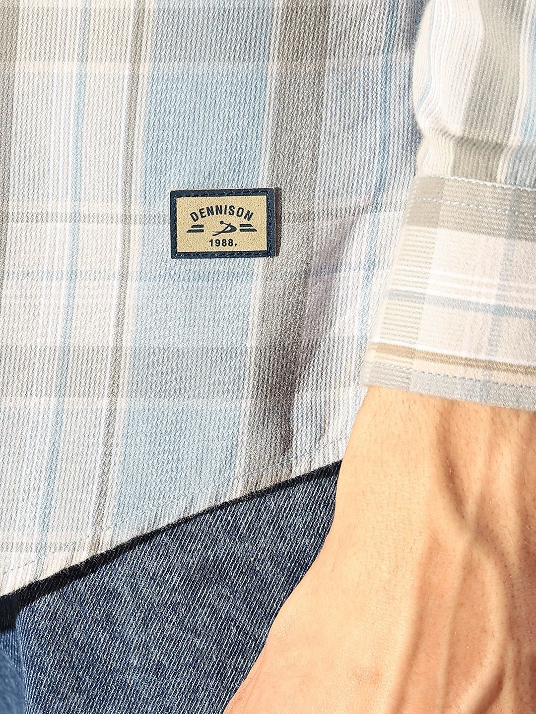 DENNISON Smart Tartan Checks Casual Shirt