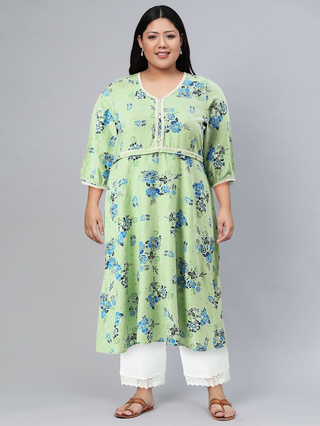 Aurelia Floral Printed Liva Kurta