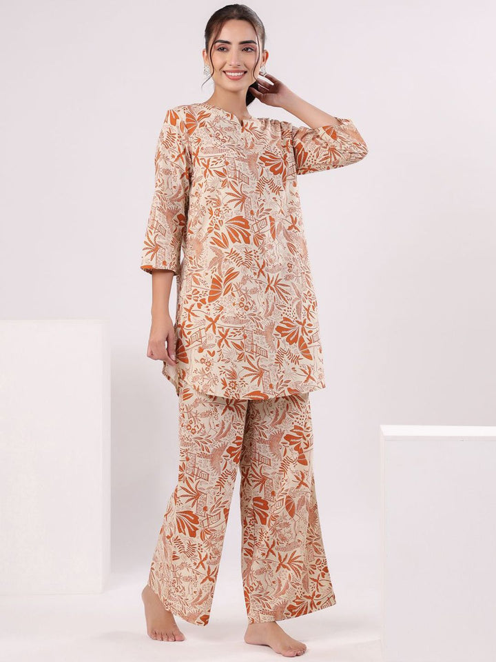 SANSKRUTIHOMES Women Ethnic Motifs Printed Cotton Night suit