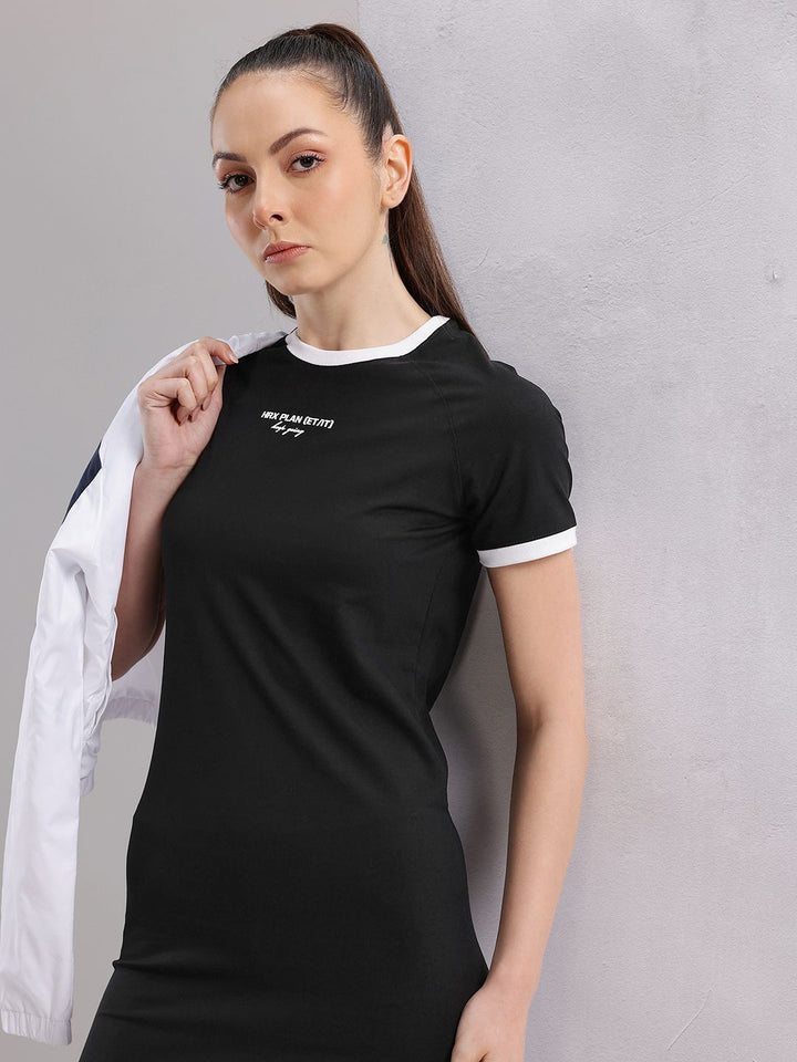 HRX by Hrithik Roshan Printed Monochrome T-shirt Dress