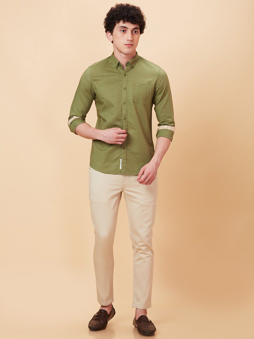 Being Human Slim Fit Button-Down Collar Long Sleeves Casual Shirt