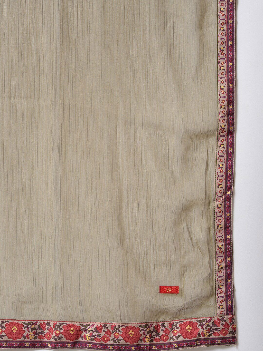 W Festive Floral Print Rayon Kurta With Straight Pant & Dupatta