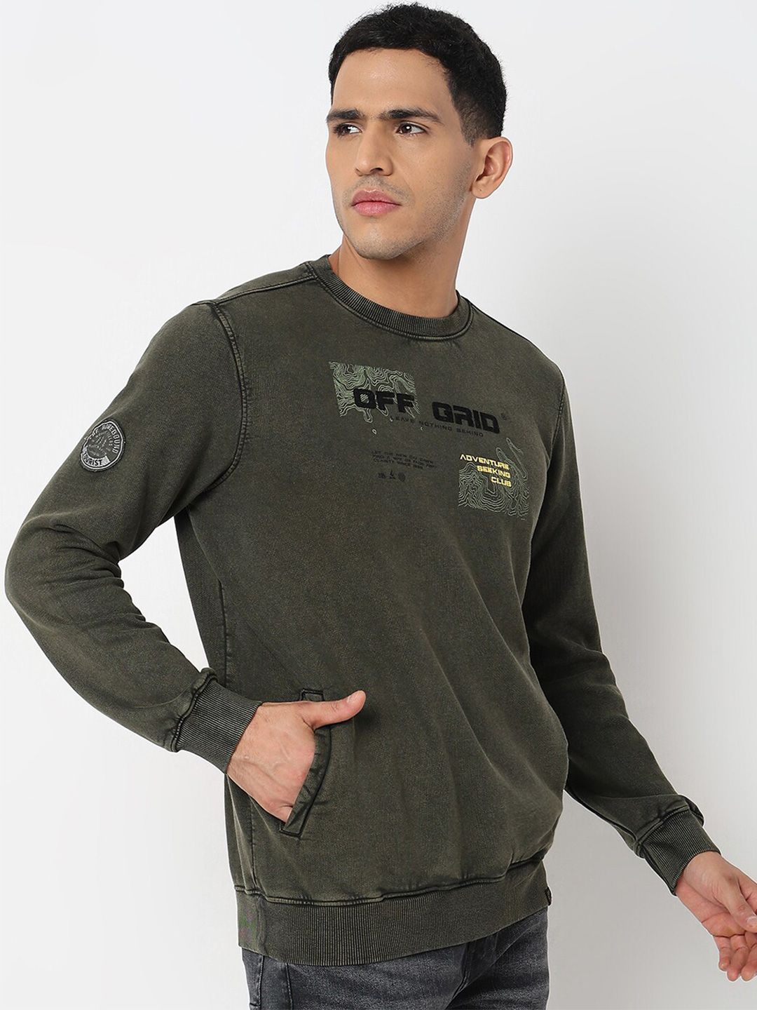 SPYKAR Typography Printed Pullover Sweatshirt