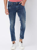SPYKAR Men Blue Kano Slim Fit Low Distress Light Fade Jeans