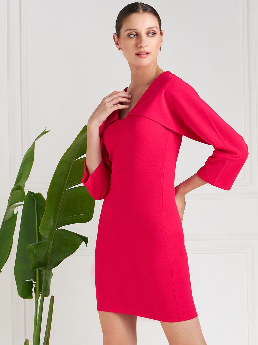 Athena Pink Scuba Mini Bodycon Dress