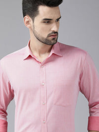 Park Avenue Men Pink Solid Slim Fit Formal Shirt